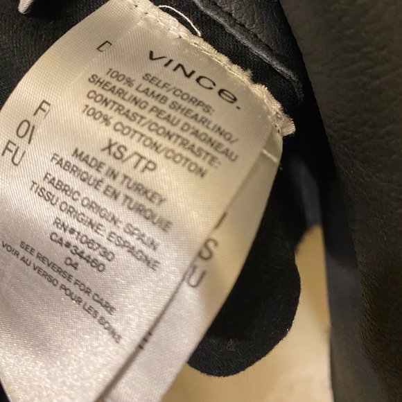 Vince shawl collar reversible lamb shearling fur leather jacket coat - Picture 10 of 11